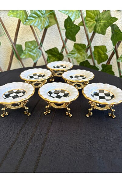 GÜRCÜGLASS Damali Model 6-Piece Lokkum Bowl 7 cm in Diameter