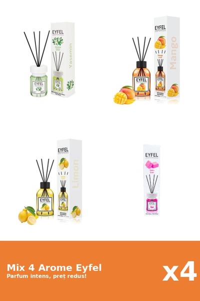 Eyfel Set 4 Mix Eyfel: 1x Bubble Gum, 1x Iasomie, 1x Lamaie, 1x Mango