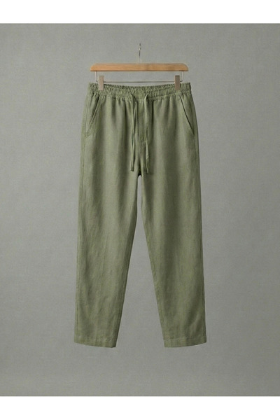 kastrioti Bağcıklı Keten Baggy Pantolon