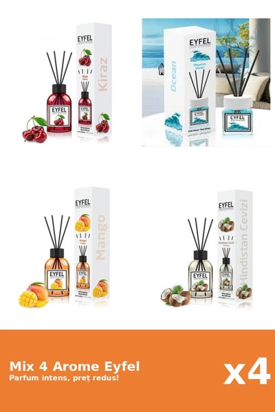 Eyfel Set 4 Mix Eyfel: 1x Cirese, 1x Mango, 1x Nuca De Cocos, 1x Ocean