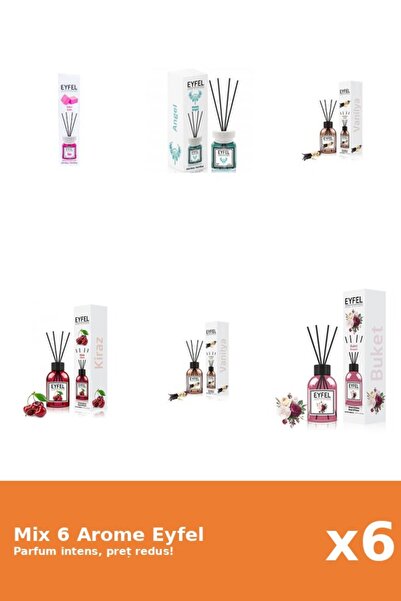 Eyfel Set 6 Mix Eyfel: 1x Angel, 1x Bouquet, 1x Bubble Gum, 1x Cirese, 2x Van...