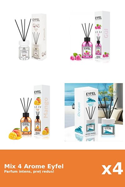 Eyfel Set 4 Mix Eyfel: 1x Bumbac, 1x Mango, 1x Ocean, 1x Trandafir