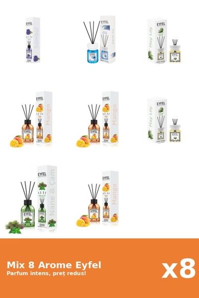 Eyfel Set 8 Mix Eyfel: 1x Cool Water, 2x Lacramioare, 3x Mango, 1x Pin Si Men...