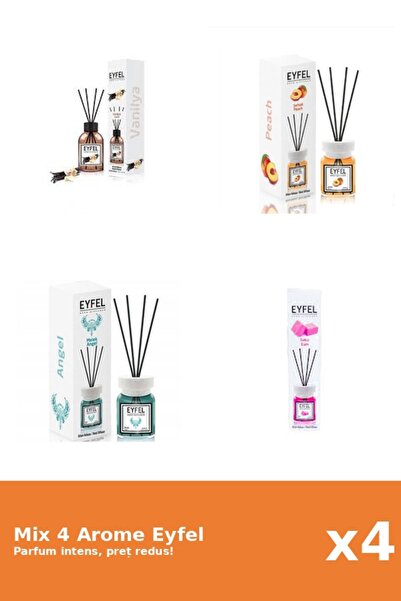 Eyfel Set 4 Mix Eyfel: 1x Angel, 1x Bubble Gum, 1x Piersica, 1x Vanilie