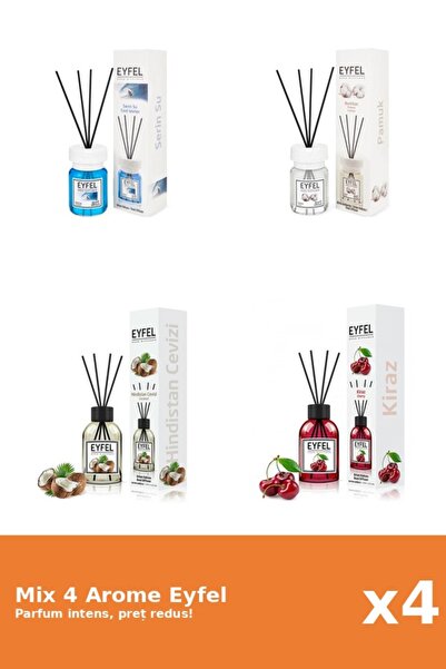 Eyfel Set 4 Mix Eyfel: 1x Bumbac, 1x Cirese, 1x Cool Water, 1x Nuca De Cocos