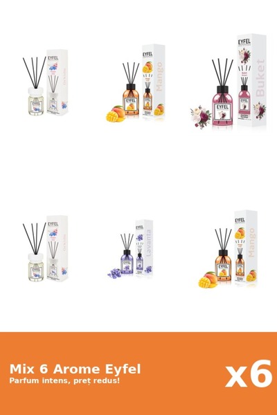 Eyfel Set 6 Mix Eyfel: 1x Bouquet, 1x Lavanda, 2x Mango, 2x Orhidee