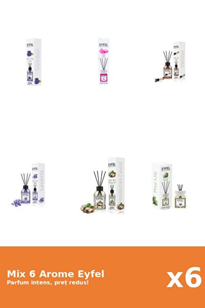 Eyfel Set 6 Mix Eyfel: 1x Bubble Gum, 1x Lacramioare, 1x Lavanda, 1x Nuca De ...