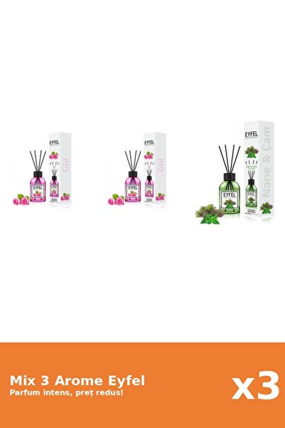 Eyfel Set 3 Mix Eyfel: 1x Pin Si Menta, 2x Trandafir