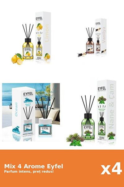 Eyfel Set 4 Mix Eyfel: 1x Lamaie, 1x Ocean, 1x Pin Si Menta, 1x Vanilie