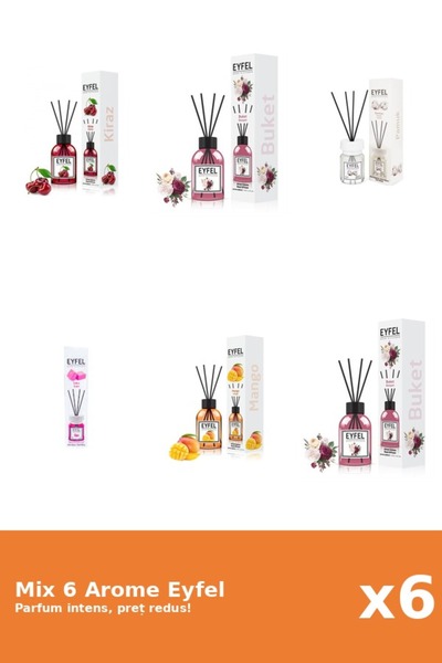 Eyfel Set 6 Mix Eyfel: 2x Bouquet, 1x Bubble Gum, 1x Bumbac, 1x Cirese, 1x Mango