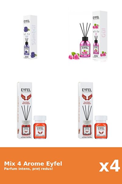 Eyfel Set 4 Mix Eyfel: 2x Red Dragon, 1x Trandafir, 1x Zambile