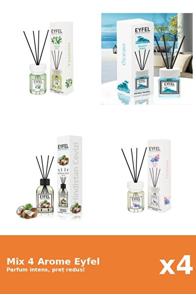 Eyfel Set 4 Mix Eyfel: 1x Iasomie, 1x Nuca De Cocos, 1x Ocean, 1x Orhidee