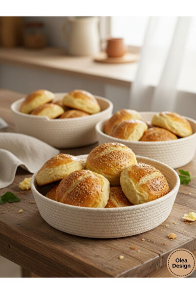 Olea 3lü Hasır Sepet, Havlu Sepeti, Banyo Sepeti, Çok Amaçlı Organizer Sepet,...