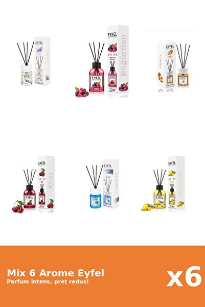 Eyfel Set 6 Mix Eyfel: 1x Ananas, 1x Cirese, 1x Cool Water, 1x Fructe De Padu...
