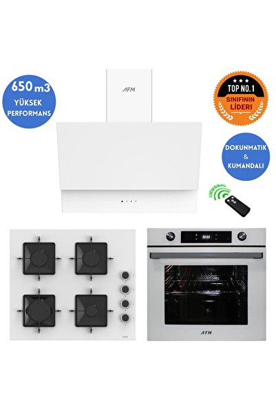 Ferre ve AFM Tech MARKALI/ WHITE STAR Turbolu Beyaz Dijital Ankastre Set (SS2...