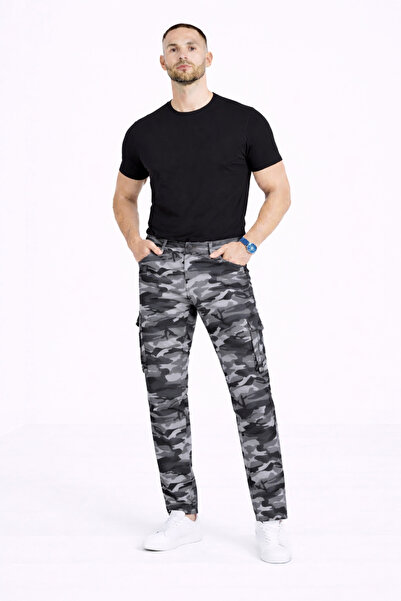 METEOR JEANS Erkek Kamuflaj Desenli Kargo Pantolon – Regular Fit, Çok Cepli, ...