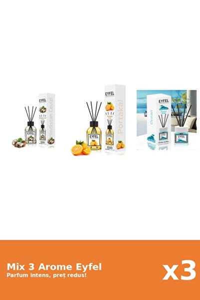 Eyfel Set 3 Mix Eyfel: 1x Nuca De Cocos, 1x Ocean, 1x Portocala