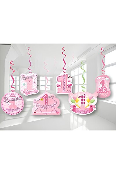 DOĞABEREN Σετ 6 τεμαχίων διακοσμητικών κρεμαστών φωτιστικών οροφής 1 έτους, ροζ