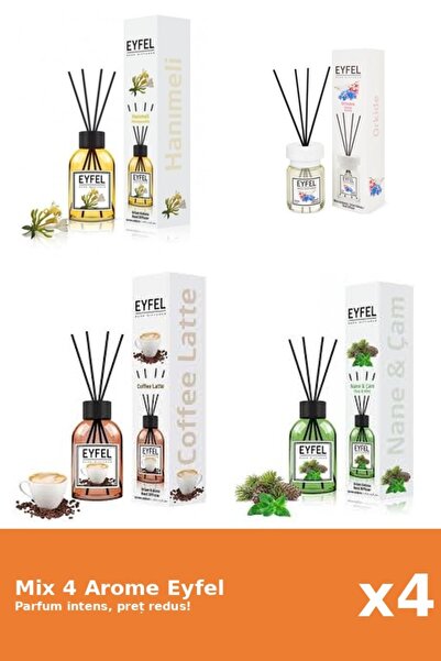 Eyfel Set 4 Mix Eyfel: 1x Cafea, 1x Mana Maicii Domnului, 1x Orhidee, 1x Pin ...