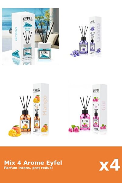 Eyfel Set 4 Mix Eyfel: 1x Lavanda, 1x Mango, 1x Ocean, 1x Trandafir