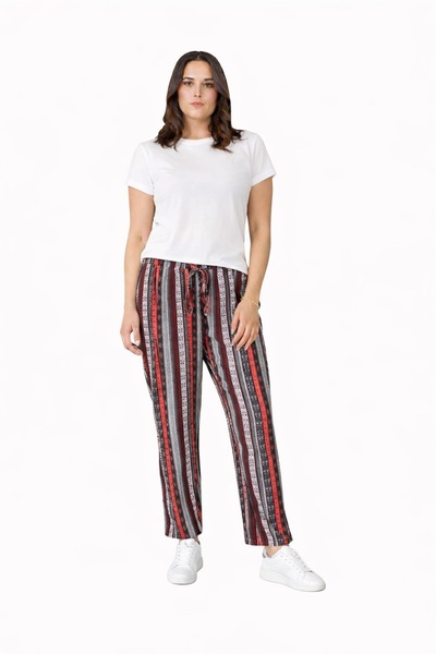EVEN plus size Etnik Desen Cepli Büyük Beden Kadın Pantolon