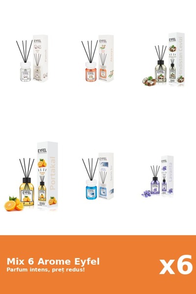 Eyfel Set 6 Mix Eyfel: 1x Acacia, 1x Bumbac, 1x Cool Water, 1x Lavanda, 1x Nu...