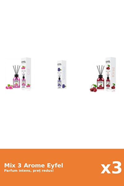 Eyfel Set 3 Mix Eyfel: 1x Cirese, 1x Trandafir, 1x Zambile
