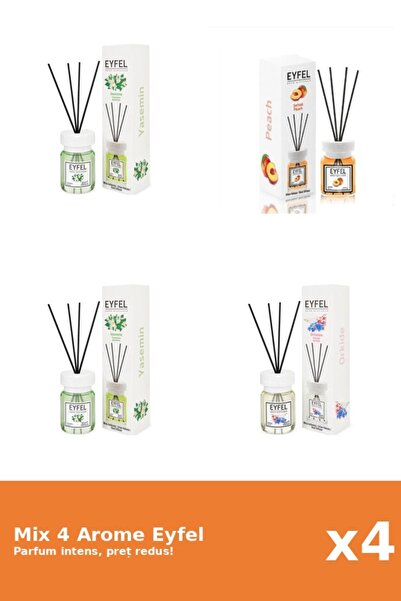 Eyfel Set 4 Mix Eyfel: 2x Iasomie, 1x Orhidee, 1x Piersica
