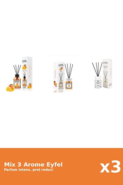 Eyfel Set 3 Mix Eyfel: 1x Bumbac, 1x Mango, 1x Piersica