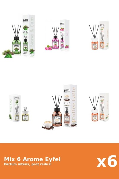 Eyfel Set 6 Mix Eyfel: 2x Acacia, 1x Cafea, 1x Lacramioare, 1x Pin Si Menta, ...