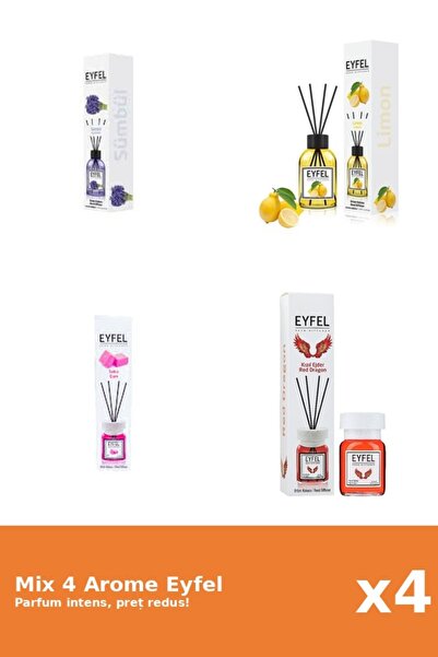 Eyfel Set 4 Mix Eyfel: 1x Bubble Gum, 1x Lamaie, 1x Red Dragon, 1x Zambile