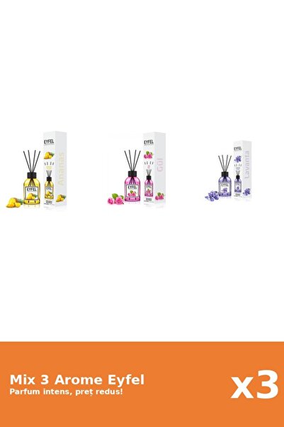 Eyfel Set 3 Mix Eyfel: 1x Ananas, 1x Lavanda, 1x Trandafir