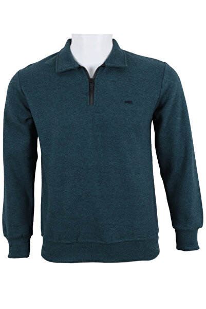 Modarar Men's Sweater Half Zipper Petrol Color Rar01374