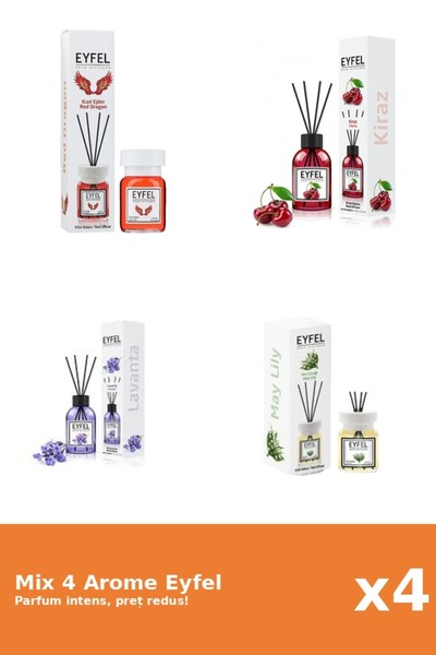 Eyfel Set 4 Mix Eyfel: 1x Cirese, 1x Lacramioare, 1x Lavanda, 1x Red Dragon