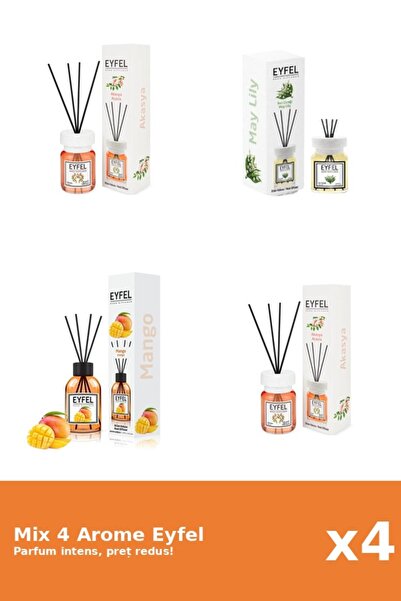 Eyfel Set 4 Mix Eyfel: 2x Acacia, 1x Lacramioare, 1x Mango