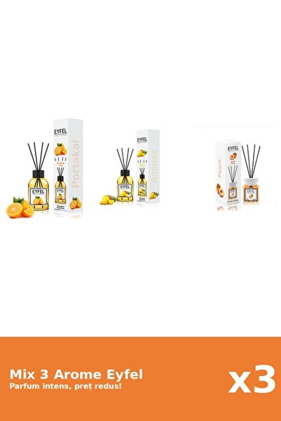 Eyfel Set 3 Mix Eyfel: 1x Ananas, 1x Piersica, 1x Portocala