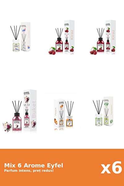 Eyfel Set 6 Mix Eyfel: 1x Bouquet, 2x Cirese, 1x Iasomie, 1x Orhidee, 1x Pier...