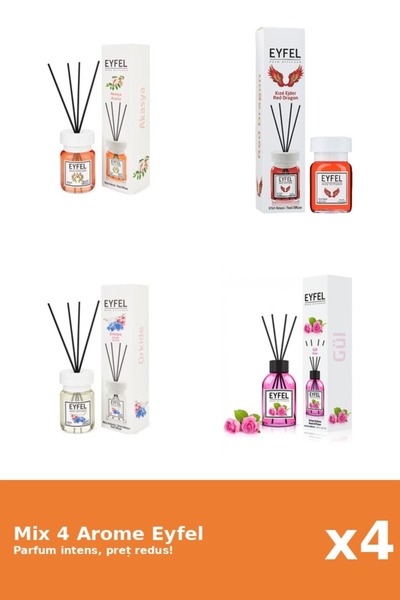 Eyfel Set 4 Mix Eyfel: 1x Acacia, 1x Orhidee, 1x Red Dragon, 1x Trandafir