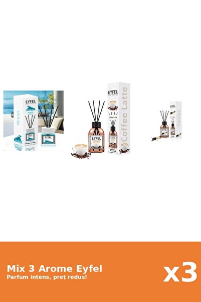 Eyfel Set 3 Mix Eyfel: 1x Cafea, 1x Ocean, 1x Vanilie