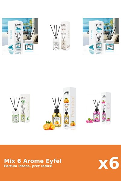 Eyfel Set 6 Mix Eyfel: 1x Bumbac, 1x Iasomie, 2x Ocean, 1x Portocala, 1x Tran...