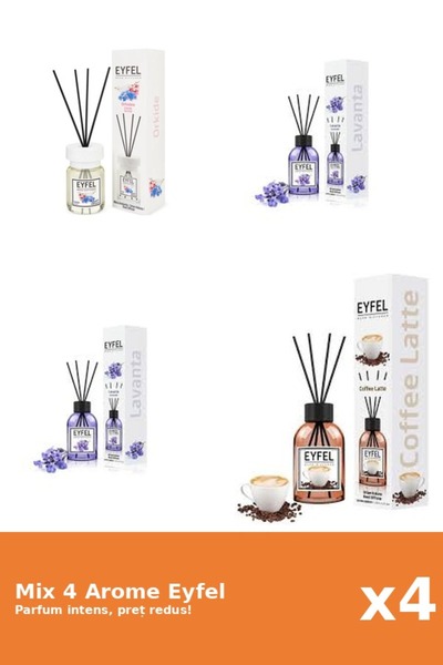 Eyfel Set 4 Mix Eyfel: 1x Cafea, 2x Lavanda, 1x Orhidee