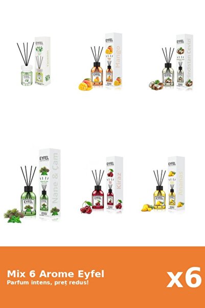 Eyfel Set 6 Mix Eyfel: 1x Ananas, 1x Cirese, 1x Iasomie, 1x Mango, 1x Nuca De...