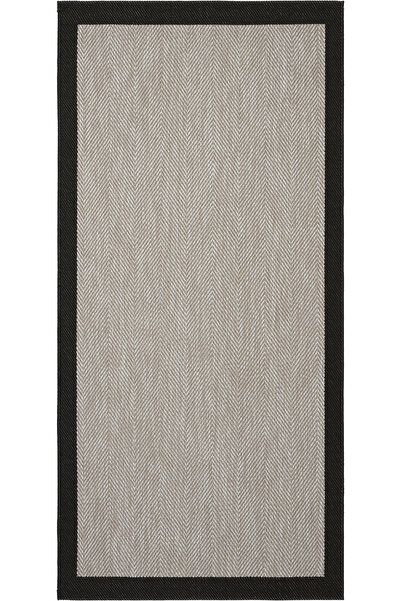 Cool Halı Easy Nunique Siyah Bej Sisal Halı Kaydırmaz Tabanlı Yumuşak Silineb...