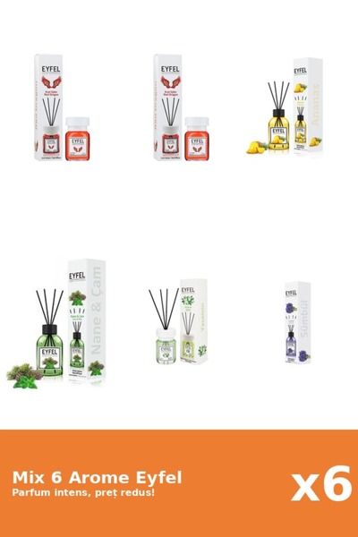 Eyfel Set 6 Mix Eyfel: 1x Ananas, 1x Iasomie, 1x Pin Si Menta, 2x Red Dragon,...