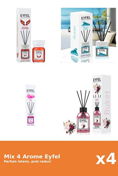 Eyfel Set 4 Mix Eyfel: 1x Bouquet, 1x Bubble Gum, 1x Ocean, 1x Red Dragon