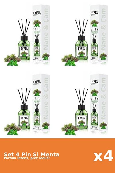 Eyfel Set 4 Odorizant Pin Si Menta, 120 ml