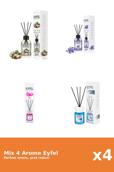 Eyfel Set 4 Mix Eyfel: 1x Bubble Gum, 1x Cool Water, 1x Lavanda, 1x Nuca De C...