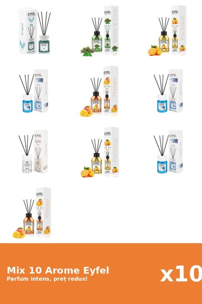 Eyfel Set 10 Mix Eyfel: 1x Angel, 1x Bumbac, 3x Cool Water, 2x Mango, 1x Pin ...