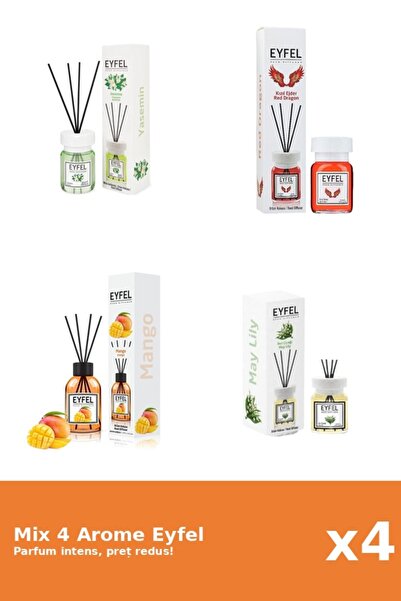 Eyfel Set 4 Mix Eyfel: 1x Iasomie, 1x Lacramioare, 1x Mango, 1x Red Dragon