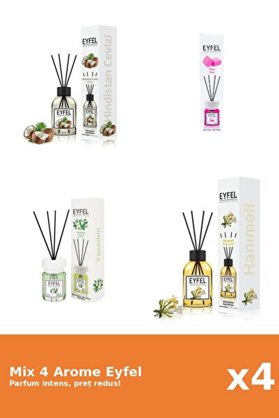 Eyfel Set 4 Mix Eyfel: 1x Bubble Gum, 1x Iasomie, 1x Mana Maicii Domnului, 1x...